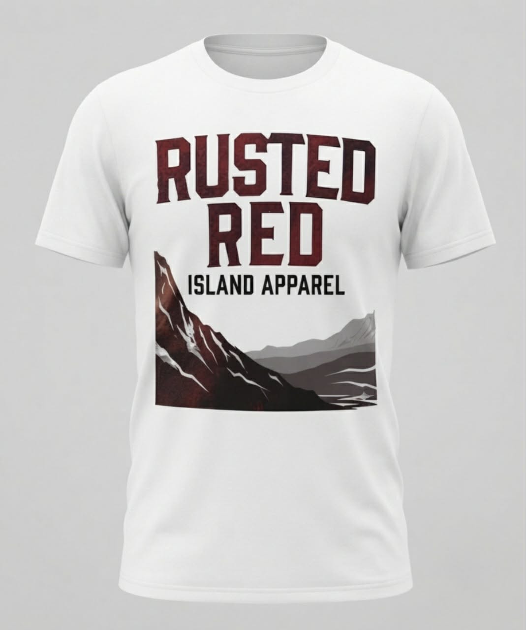 Rusted Red Cliff Tee - White