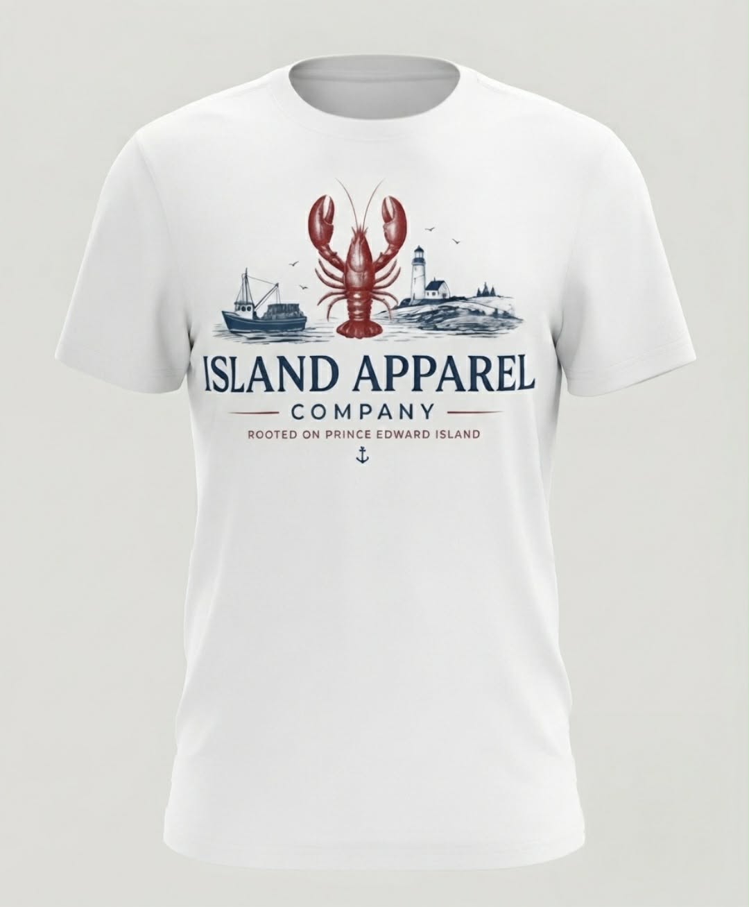Island Lobster & Lighthouse Tee - White